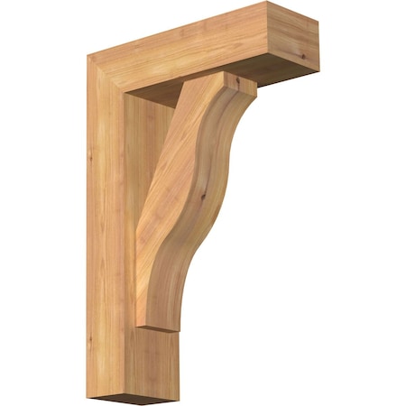 Ekena Millwork Funston Block Smooth Bracket w/ Offset Brace, Western Red Cedar, 5 1/2"W x 16"D x 24"H BKT0604X16X24FST05SWR